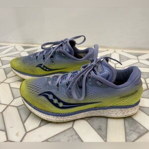 Saucony Freedom ISO Everun Women's Athletic Shoes - Purple and Yellow